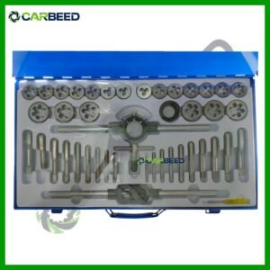 شنطة ذكَر و لُقمة (قلاوظ خارجي + قلاوظ داخلي) علبة صاج كبيرة – 45 قطعة، ويشمل جميع المقاسات المترية والإنش مع قلاوظ خشن ودقيق